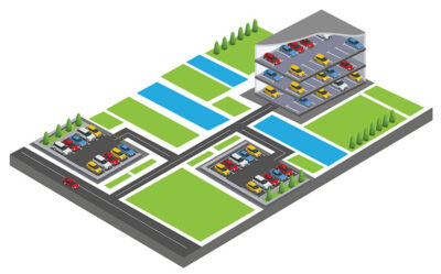 Multi-lot parking lot illustration